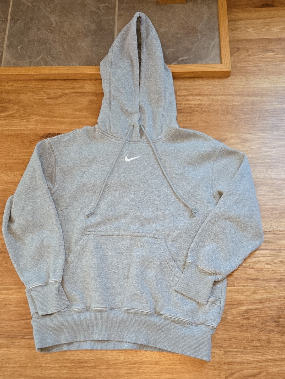 Nike Grey Hoodie with White Swoosh  XS